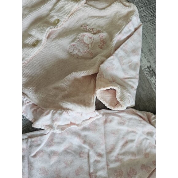Vtg Creme De La Creme Baby Girls Size 0-3 Months Pink White Gold Collection 1990 - Picture 2 of 8